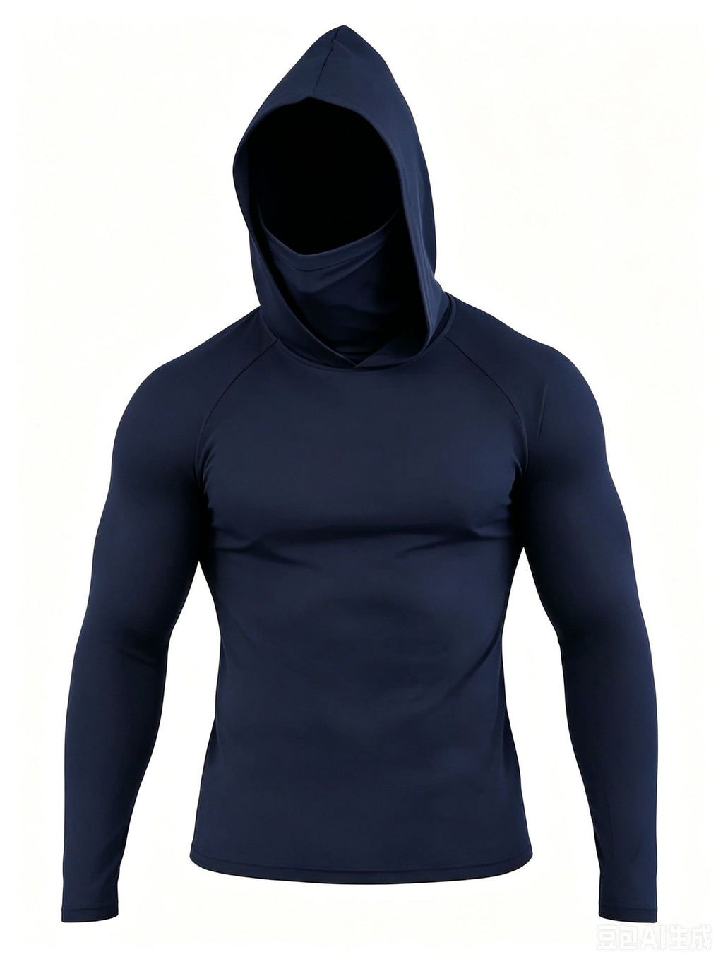 Men's Slim Fit Quick-Drying Sun Protection T-Shirt with Hood and Sun Protection Face Mask