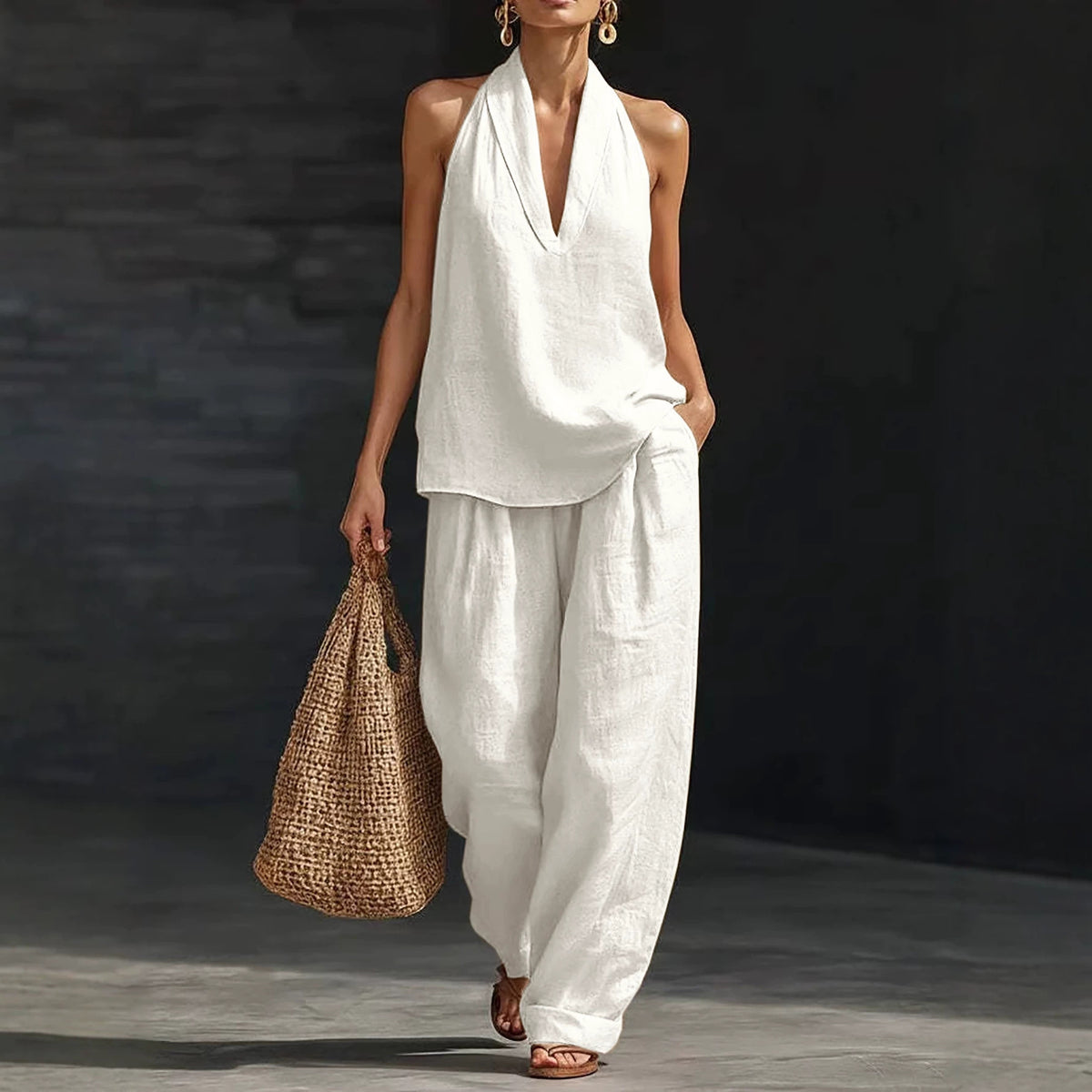 Comfort Meets Chic: V-Neck Strap Suit ✨