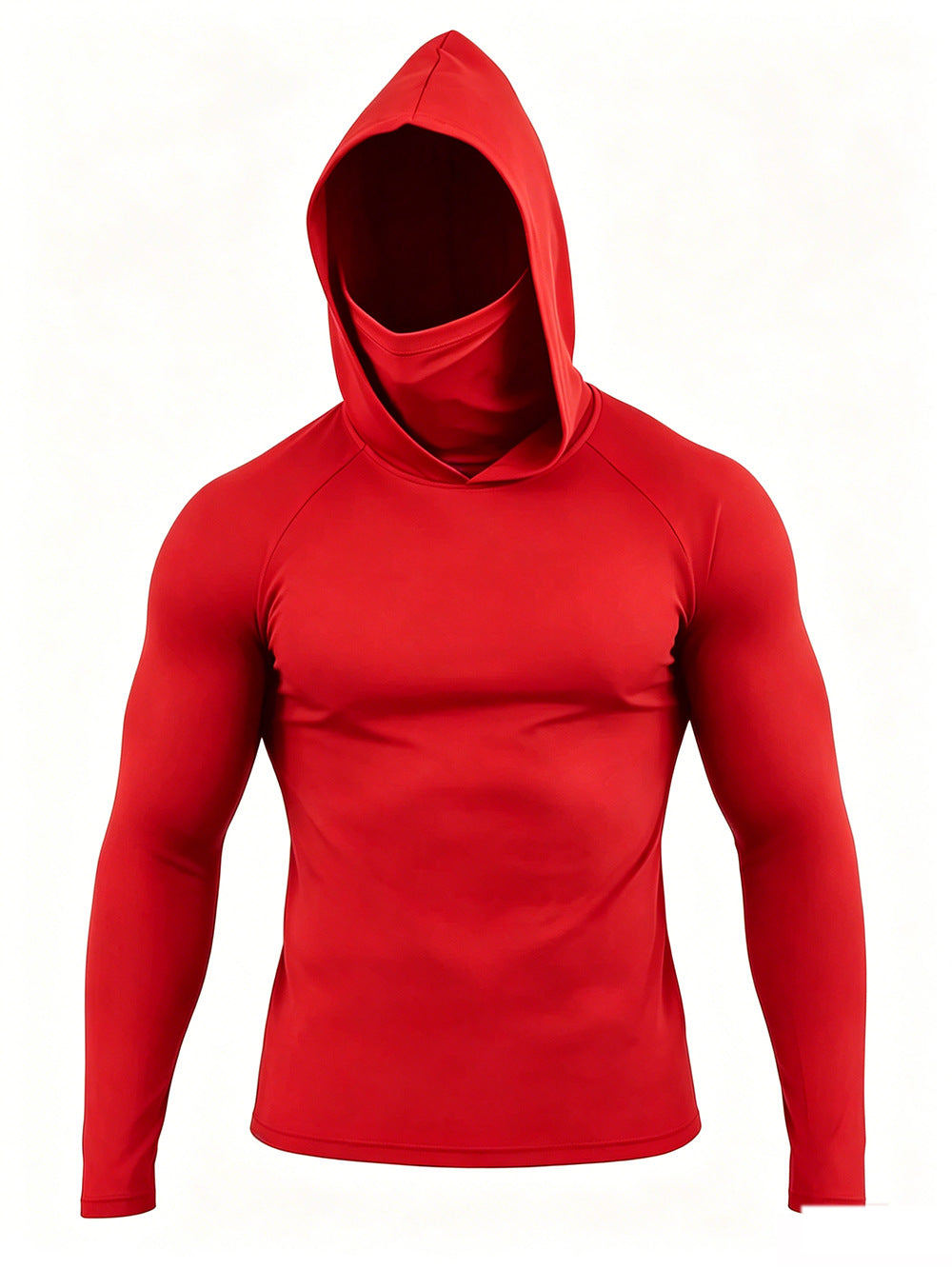 Men's Slim Fit Quick-Drying Sun Protection T-Shirt with Hood and Sun Protection Face Mask
